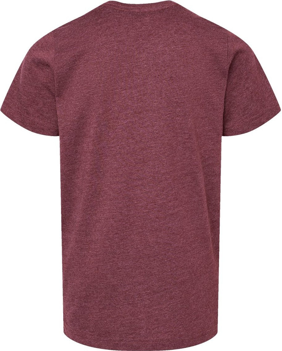 Front View of Vintage Burgundy Youth Fine Jersey Tee - 6101