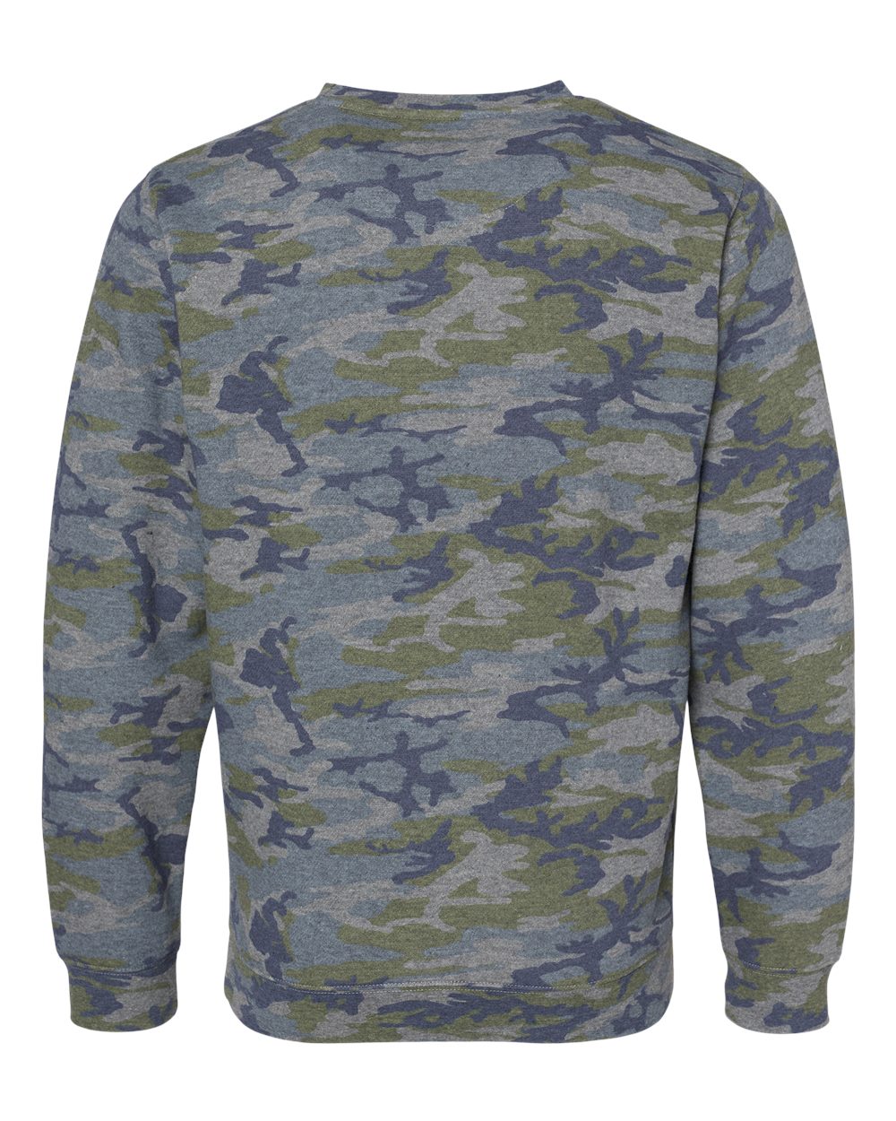 Front View of Vintage Camo Elevated Fleece Crewneck Sweatshirt - 6925