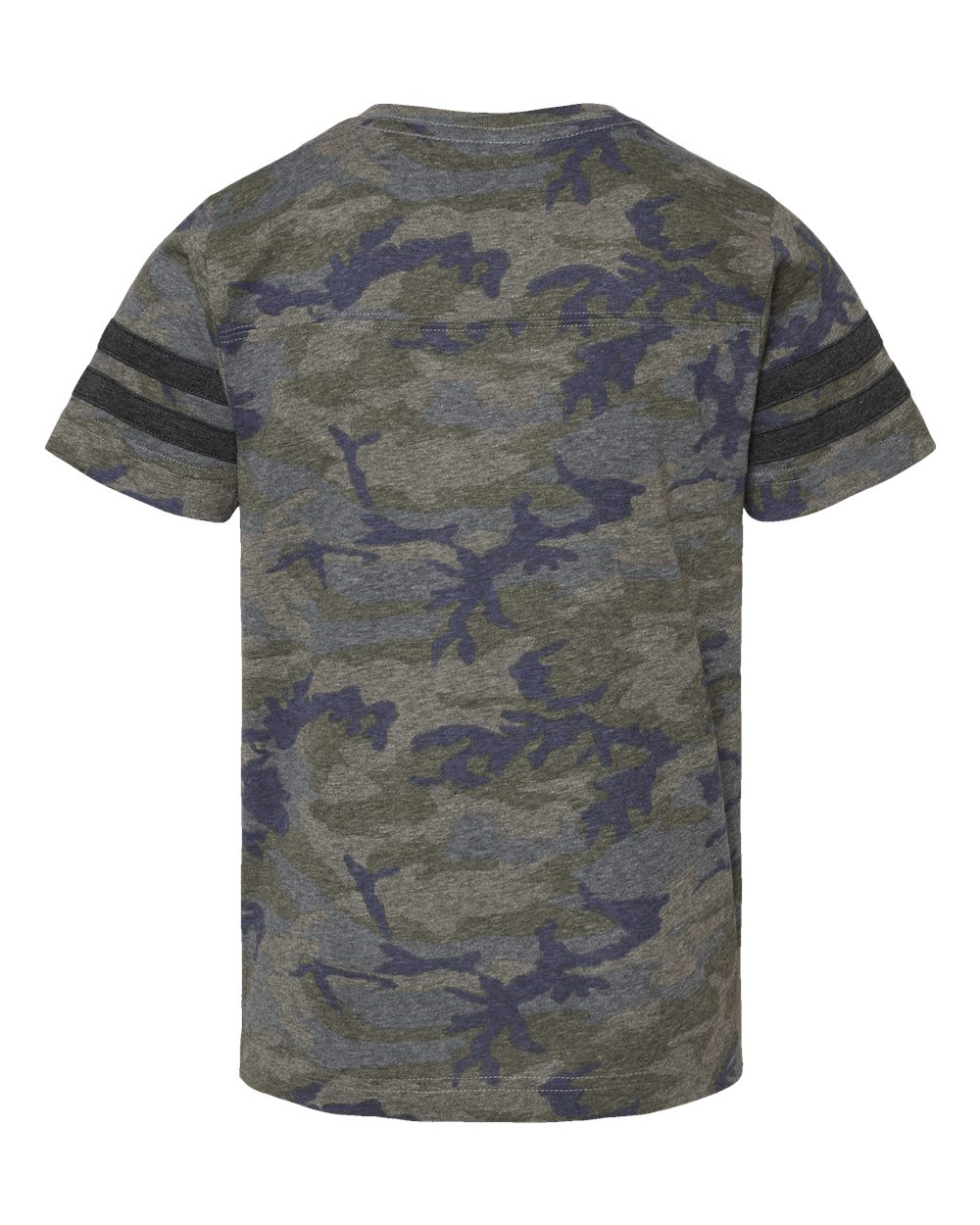 Front View of Vintage Camo/ Vintage Smoke Youth Football Fine Jersey Tee - 6137