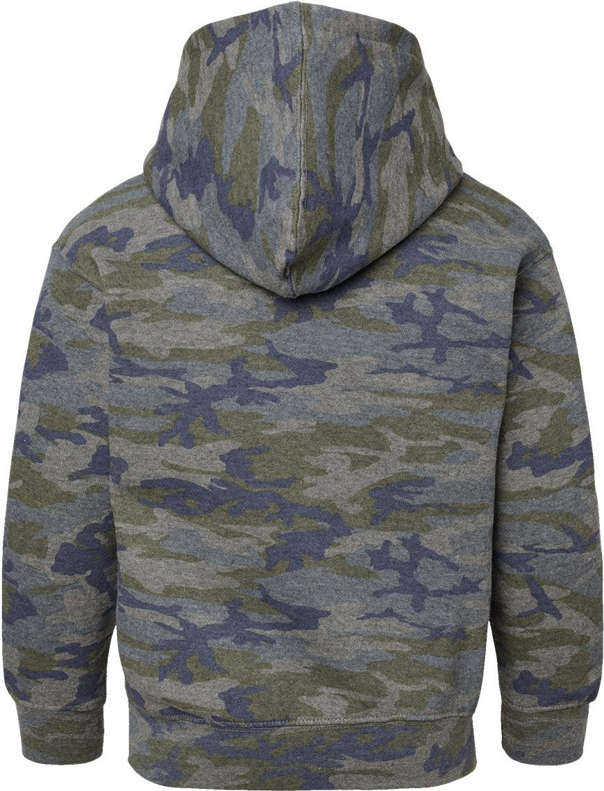 Front View of Vintage Camo Youth Fleece Hoodie - 2296