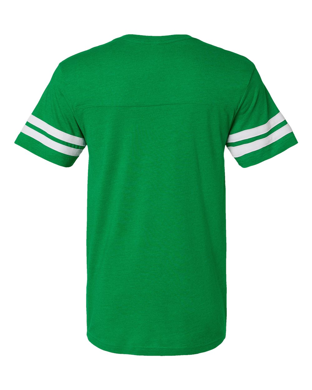 Front View of Vintage Green/ White Football Fine Jersey Tee - 6937