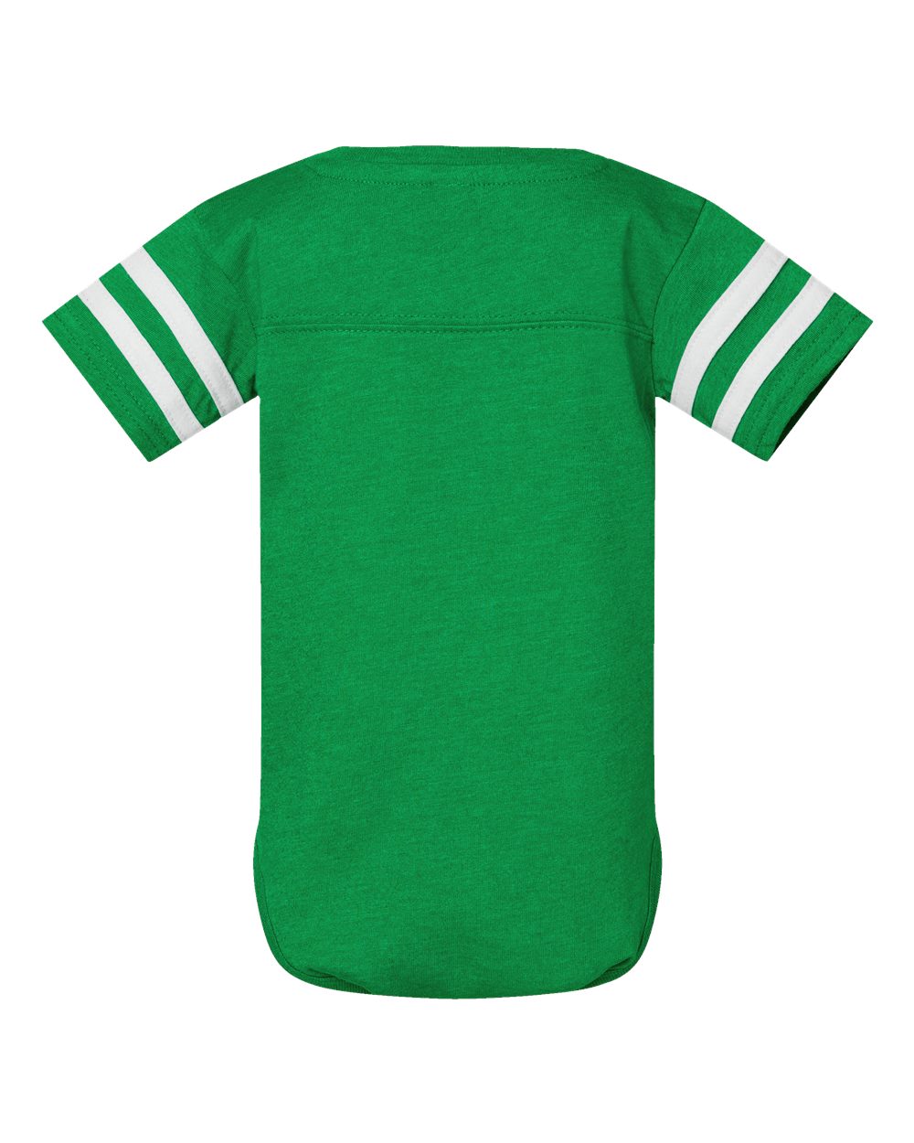 Front View of Vintage Green/ White Infant Football Fine Jersey Bodysuit - 4437