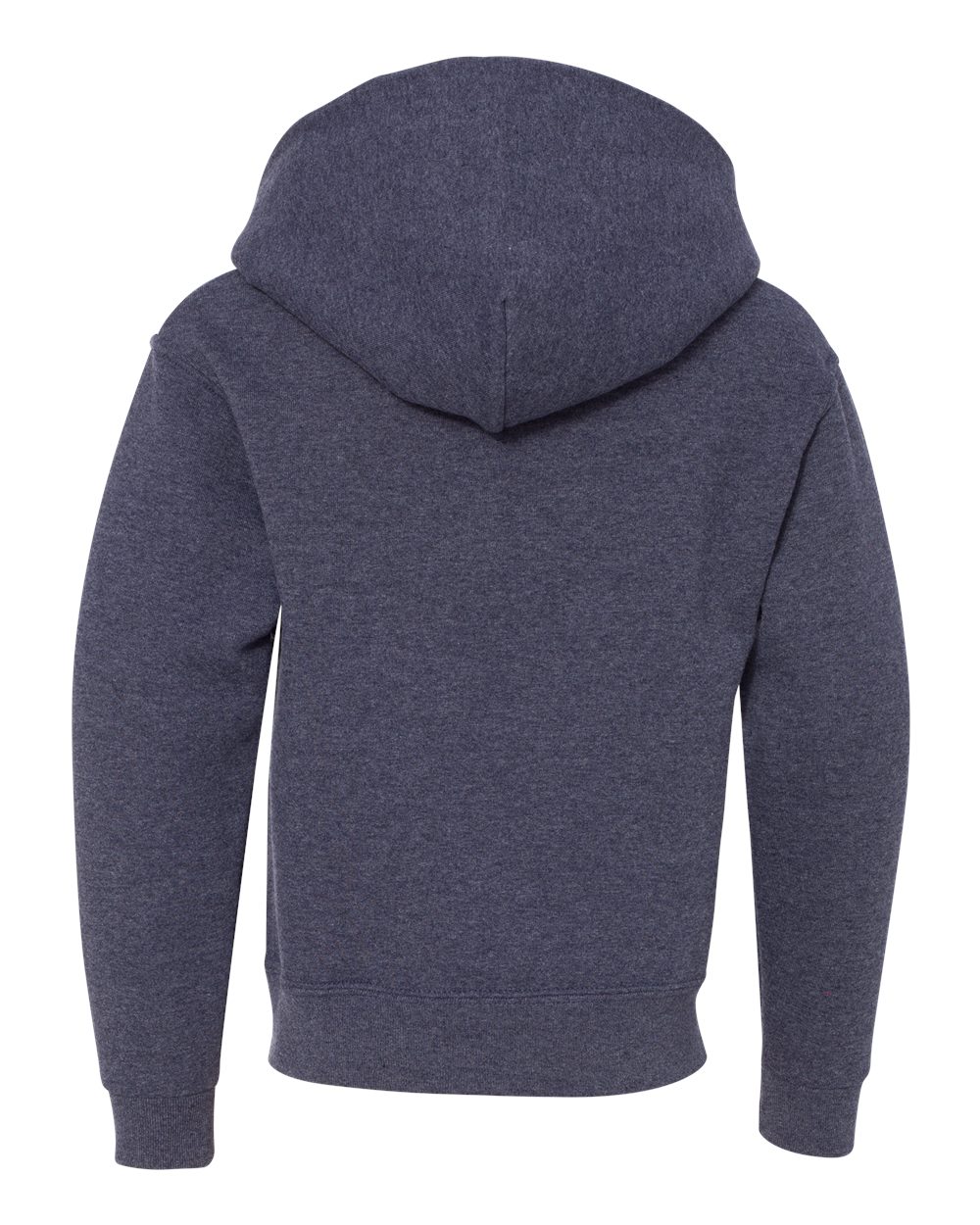 Rear View of Vintage Heather Navy NuBlend® Youth Hooded Sweatshirt - 996YR