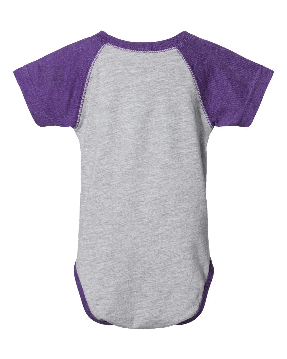 Front View of Vintage Heather/ Vintage Purple Infant Baseball Fine Jersey Bodysuit - 4430