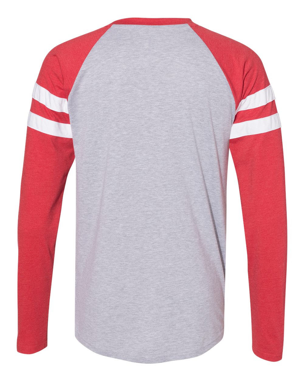 Front View of Vintage Heather/ Vintage Red Fine Jersey Mash Up Long Sleeve Tee - 6934