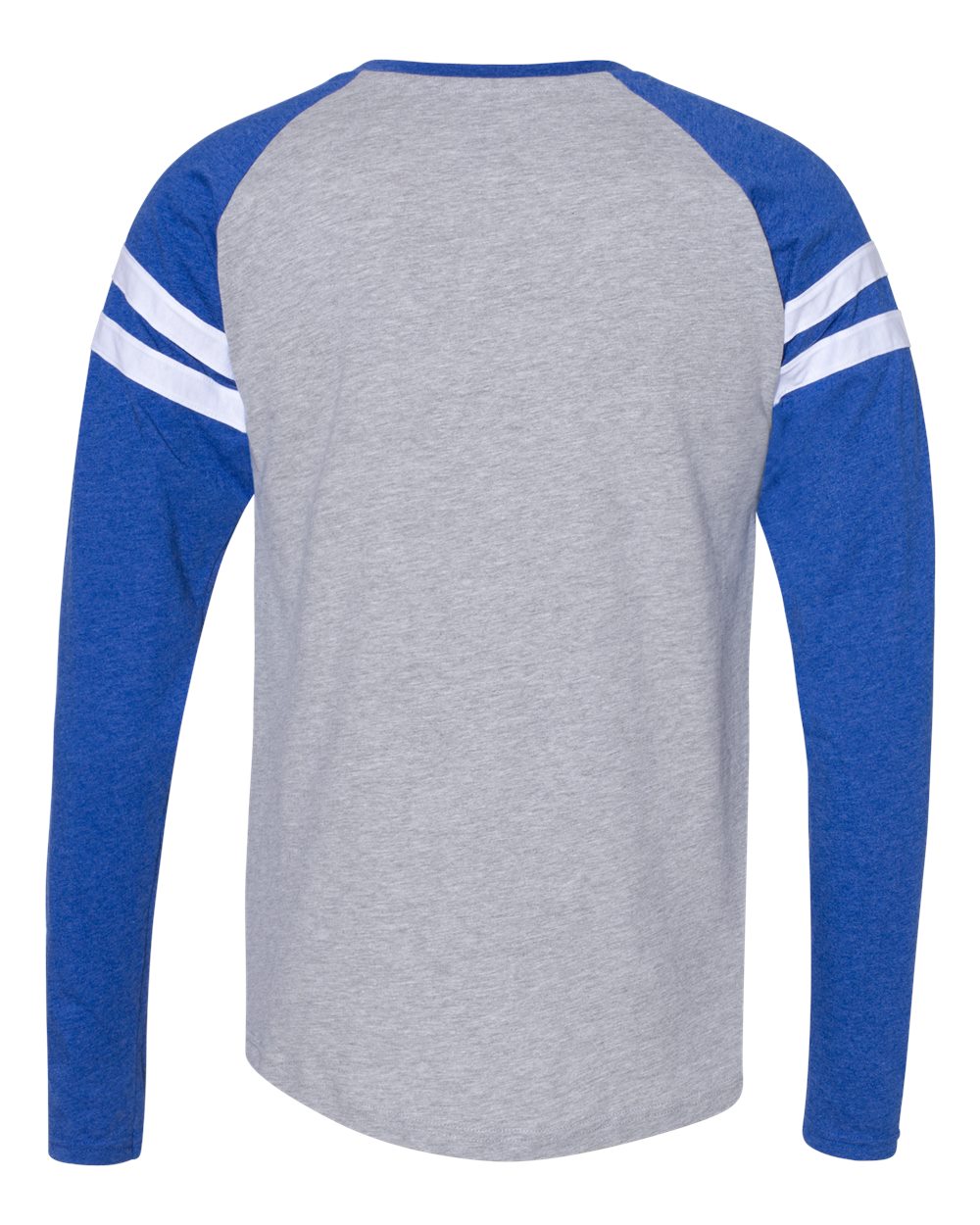 Front View of Vintage Heather/ Vintage Royal Fine Jersey Mash Up Long Sleeve Tee - 6934