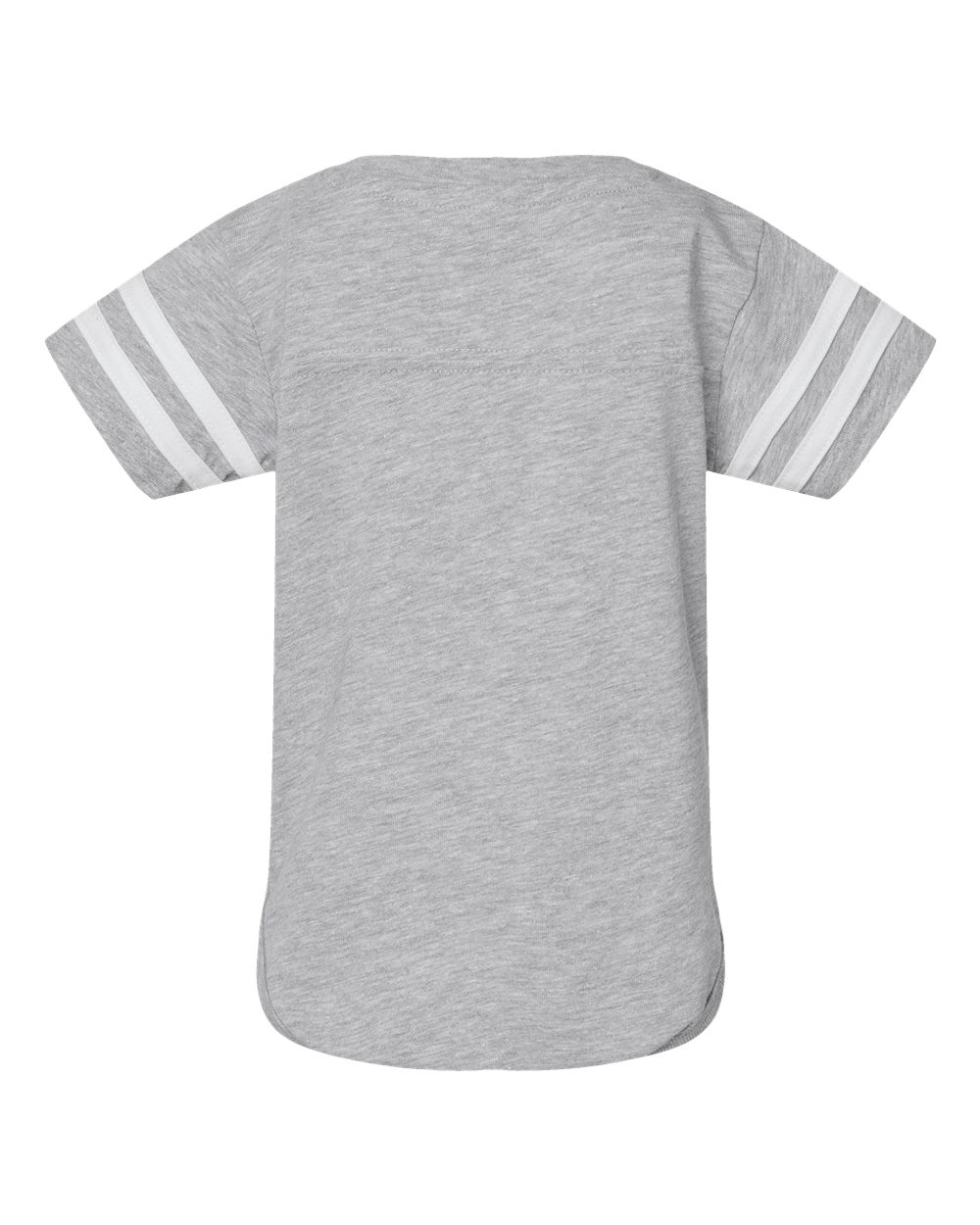 Front View of Vintage Heather/ White Infant Football Fine Jersey Bodysuit - 4437