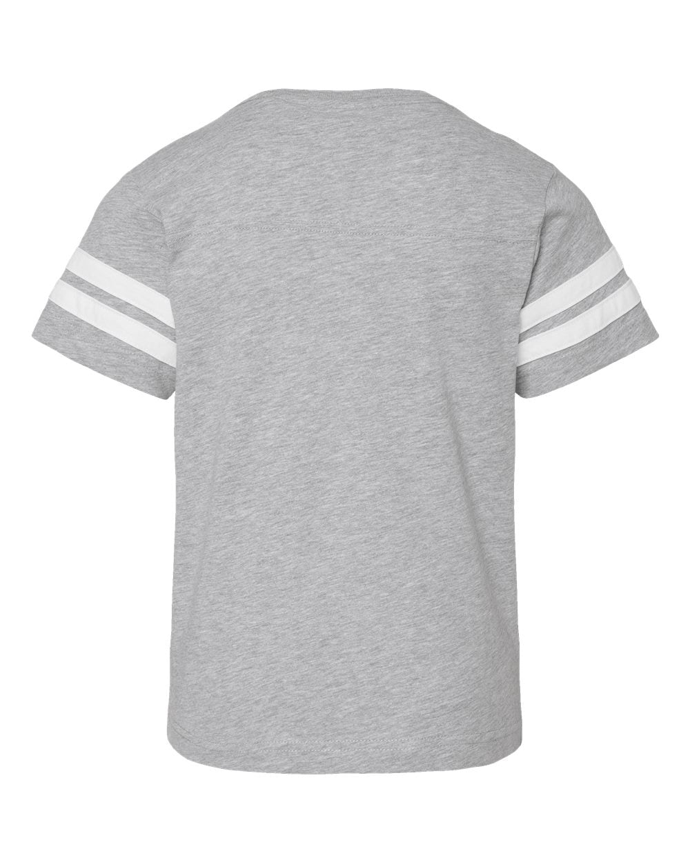 Front View of Vintage Heather/ White Youth Football Fine Jersey Tee - 6137