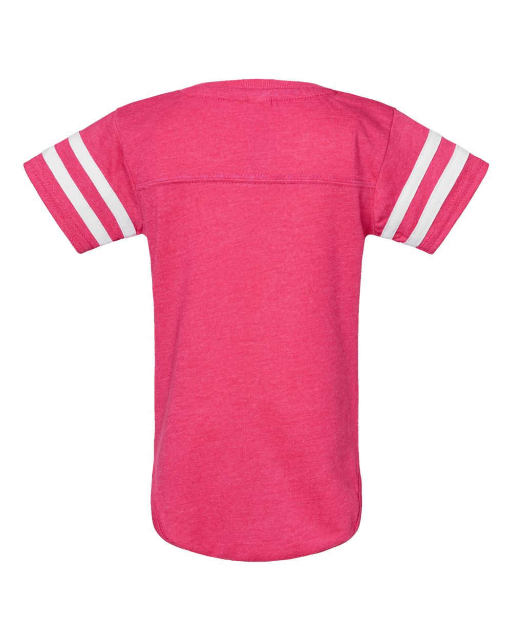 Front View of Vintage Hot Pink/ White Infant Football Fine Jersey Bodysuit - 4437