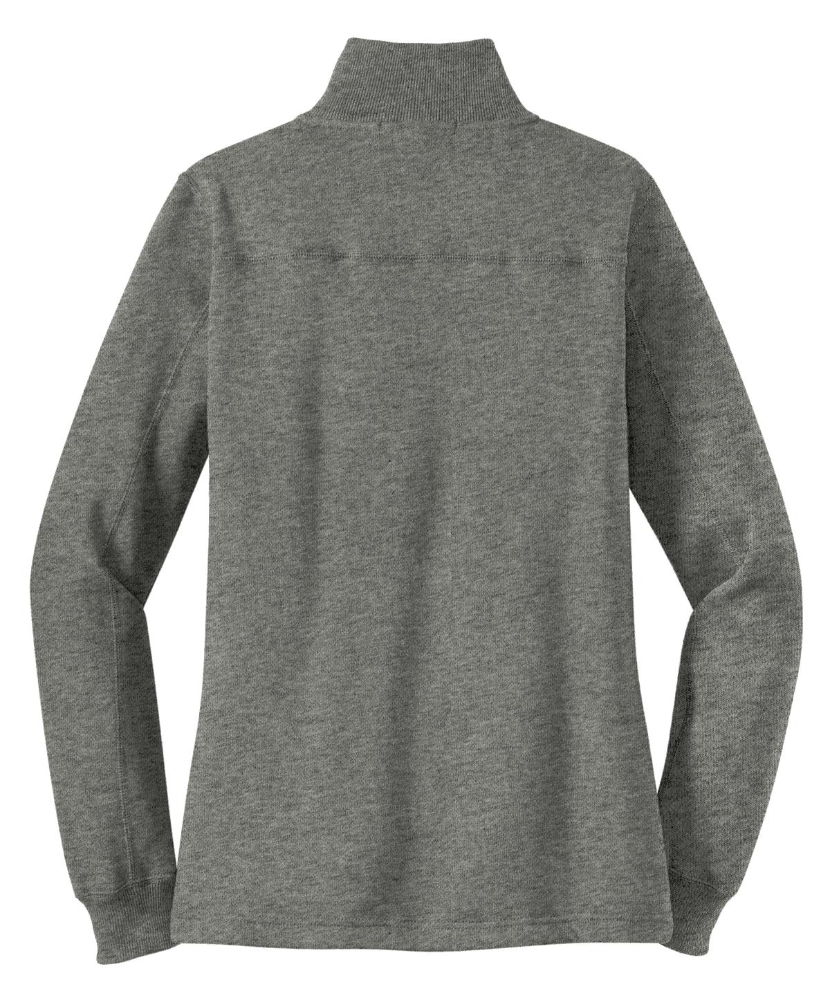 Rear View of Vintage Hthr Sport-Tek Women's 1/4-Zip Sweatshirt. LST253