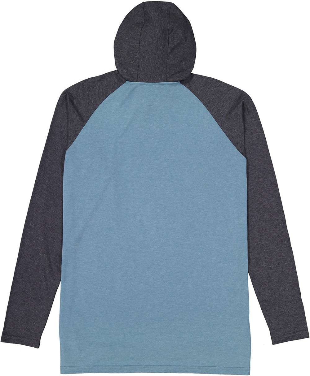 Front View of Vintage Indigo/ Vintage Navy/ White Fine Jersey Hooded Long Sleeve Raglan T-Shirt - 6917