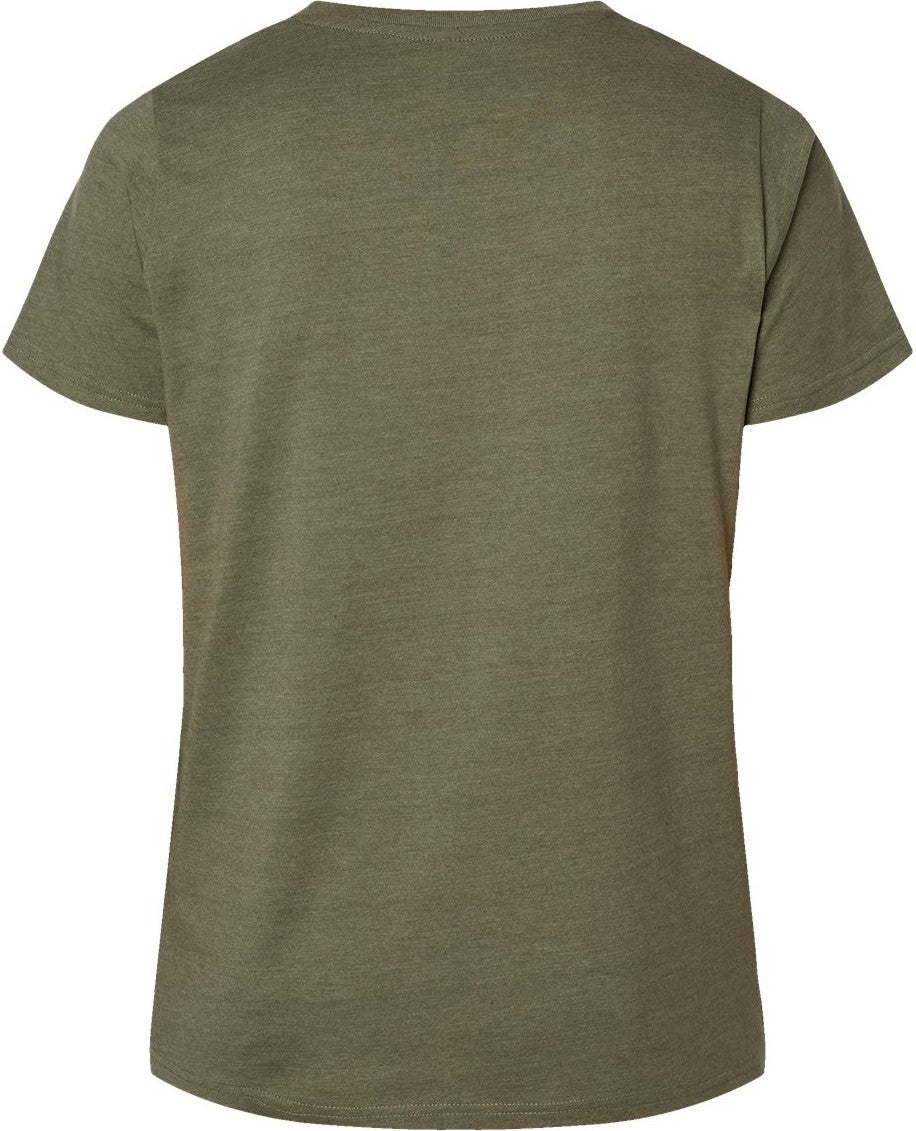 Front View of Vintage Military Green Curvy Collection Women's Fine Jersey Tee - 3816