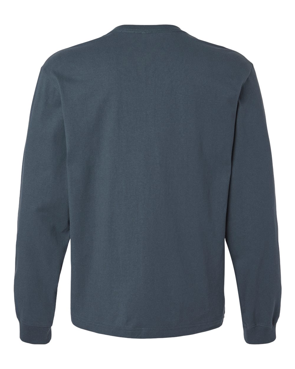 Rear View of Vintage Navy 7.5 oz Heavyweight Long Sleeve Tee - 4651