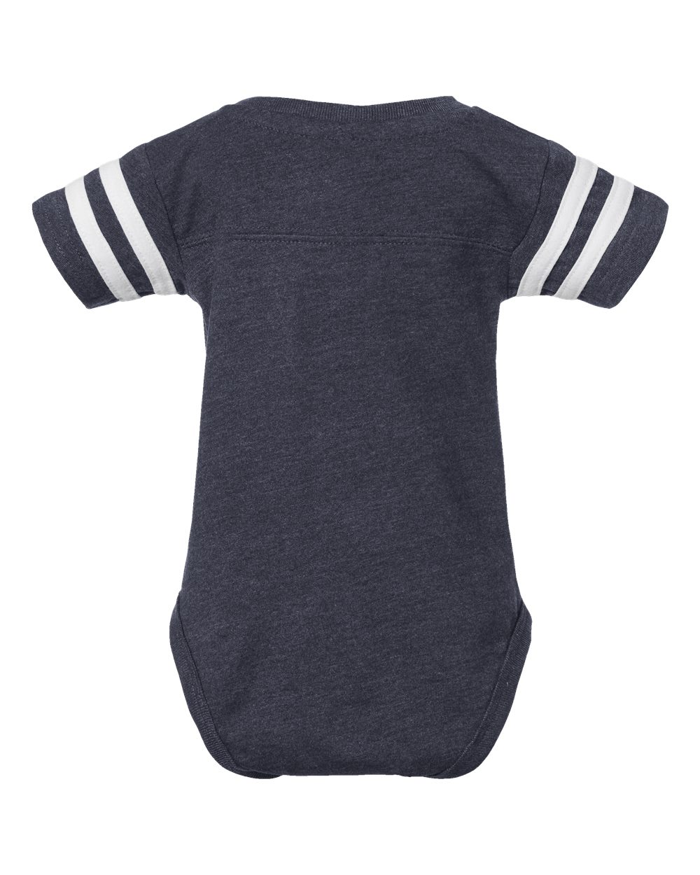 Front View of Vintage Navy/ White Infant Football Fine Jersey Bodysuit - 4437
