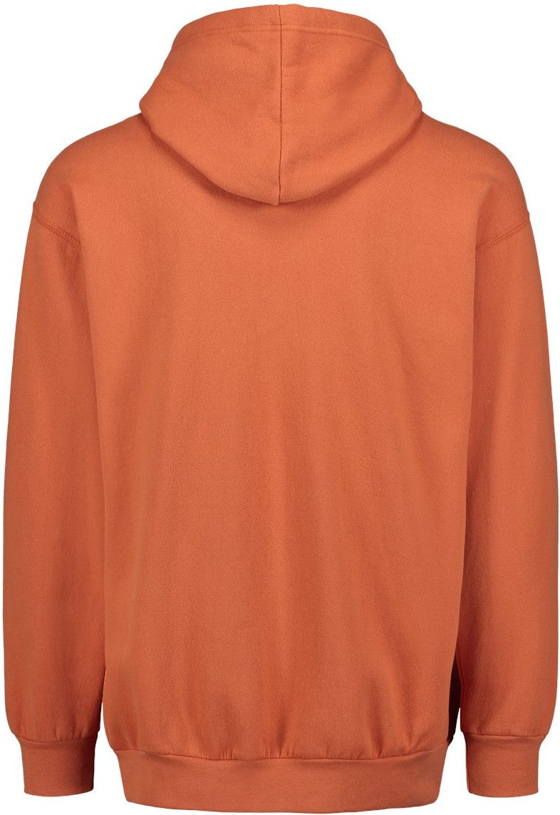 Rear View of Vintage Orange Vintage Fleece Hooded Sweatshirt - 1478