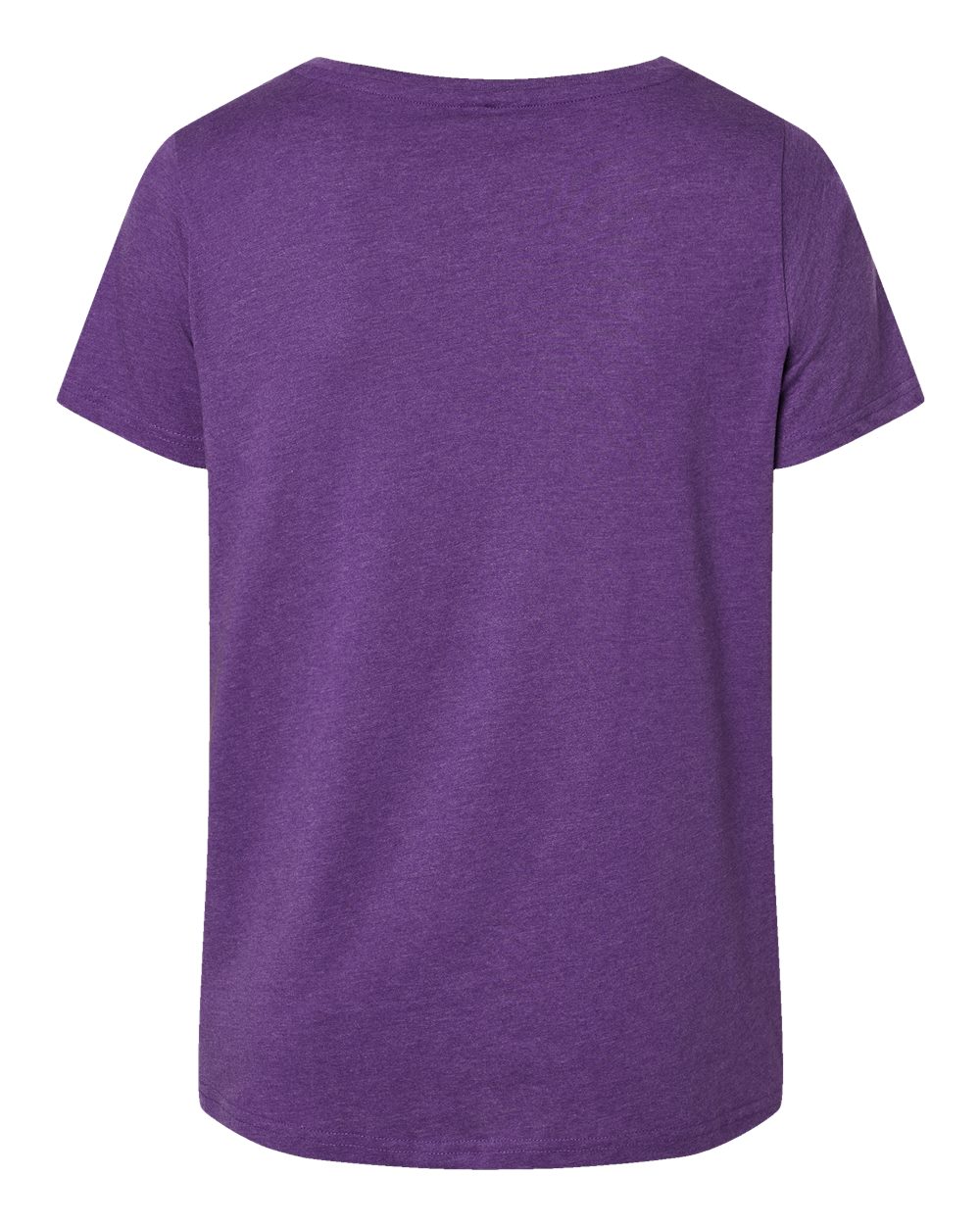 Front View of Vintage Purple Curvy Collection Women's Fine Jersey V-Neck Tee - 3817