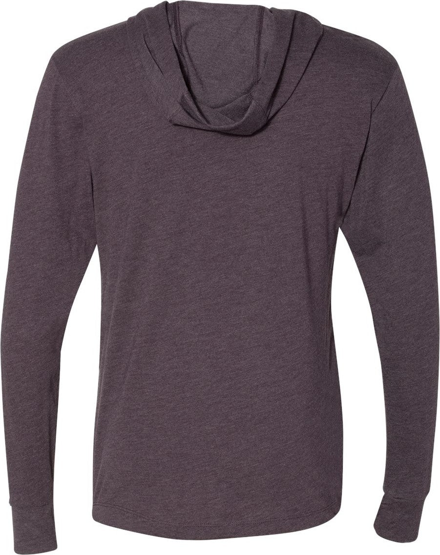 Front View of Vintage Purple Triblend Hooded Long Sleeve Pullover - 6021