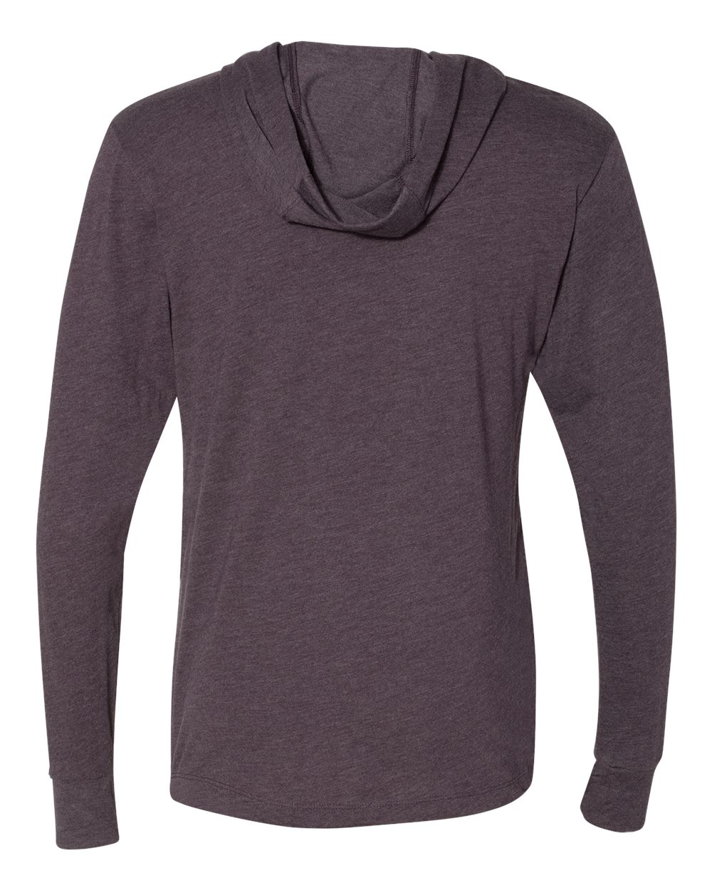 Front View of Vintage Purple Triblend Hooded Long Sleeve Pullover - 6021