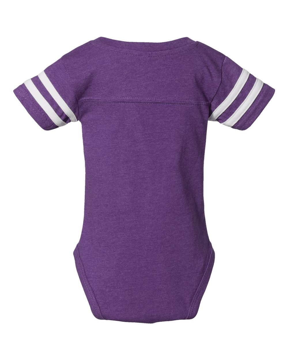 Front View of Vintage Purple/ White Infant Football Fine Jersey Bodysuit - 4437
