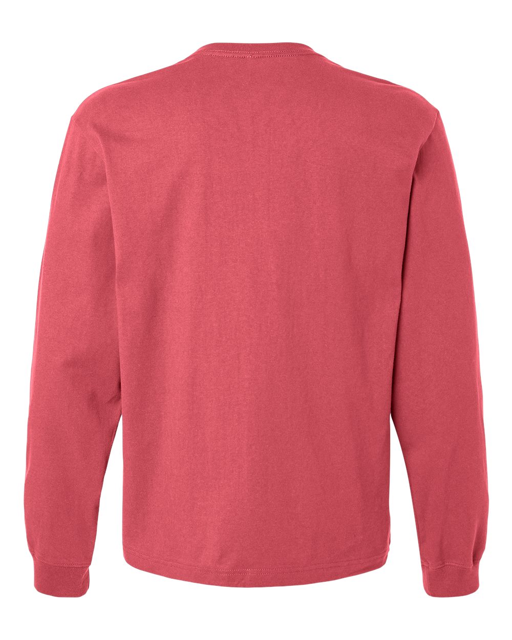 Front View of Vintage Red 7.5 oz Heavyweight Long Sleeve Tee - 4651