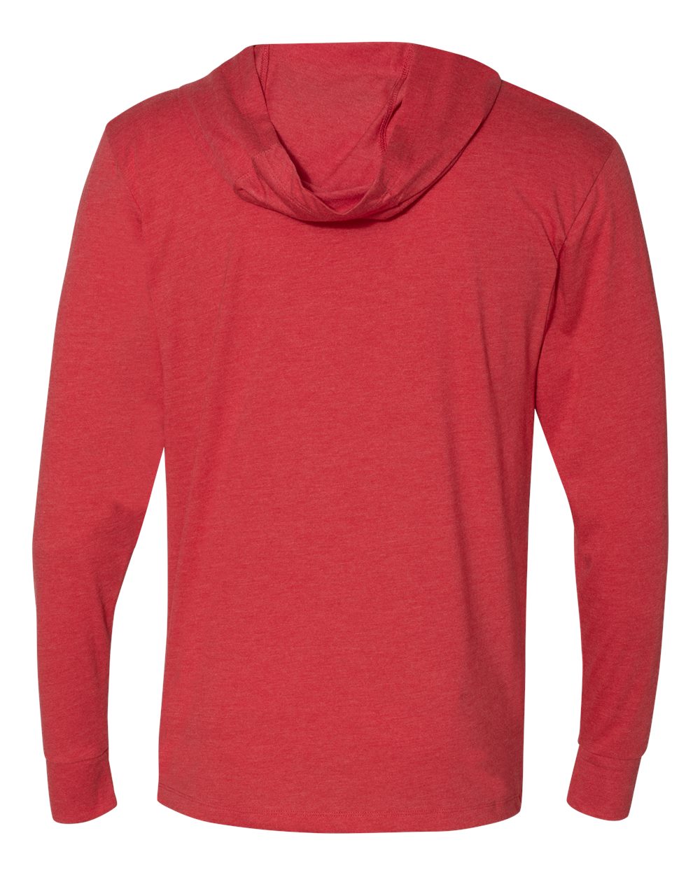 Front View of Vintage Red Triblend Hooded Long Sleeve Pullover - 6021