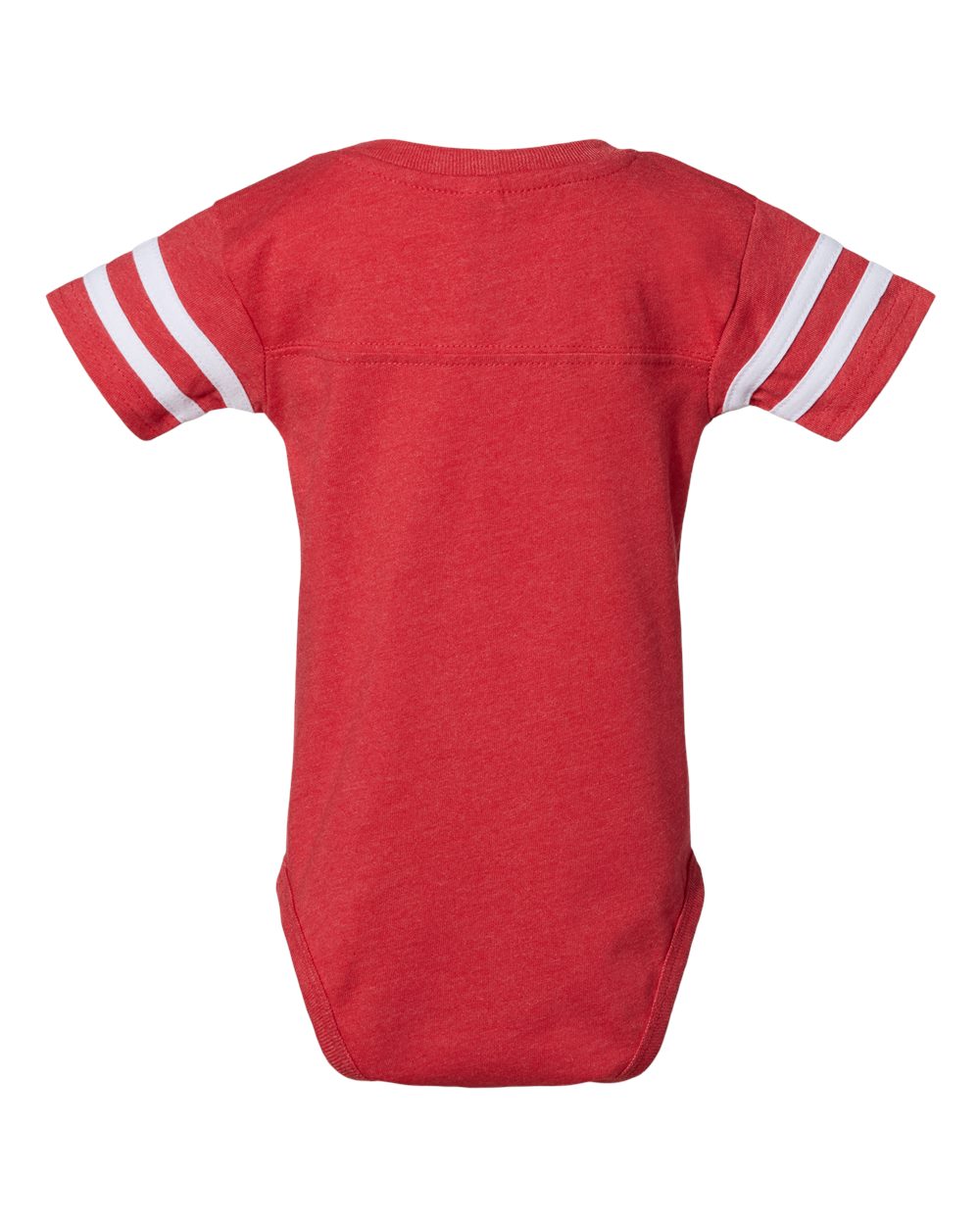 Front View of Vintage Red/ White Infant Football Fine Jersey Bodysuit - 4437