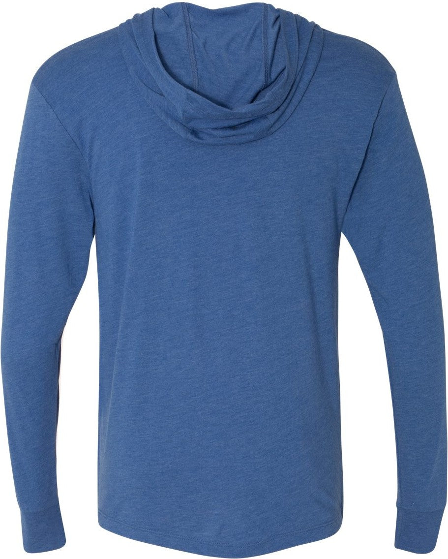 Front View of Vintage Royal Triblend Hooded Long Sleeve Pullover - 6021