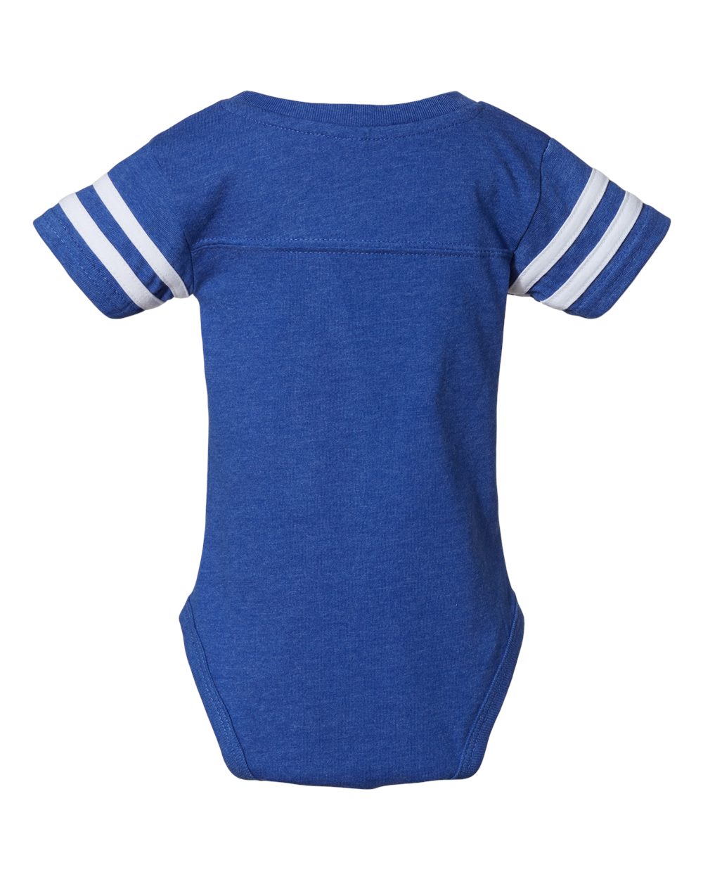 Front View of Vintage Royal/ White Infant Football Fine Jersey Bodysuit - 4437