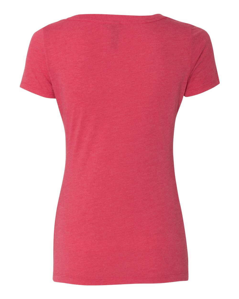 Rear View of Vintage Shocking Pink Women’s Triblend Scoop Neck T-Shirt - 6730