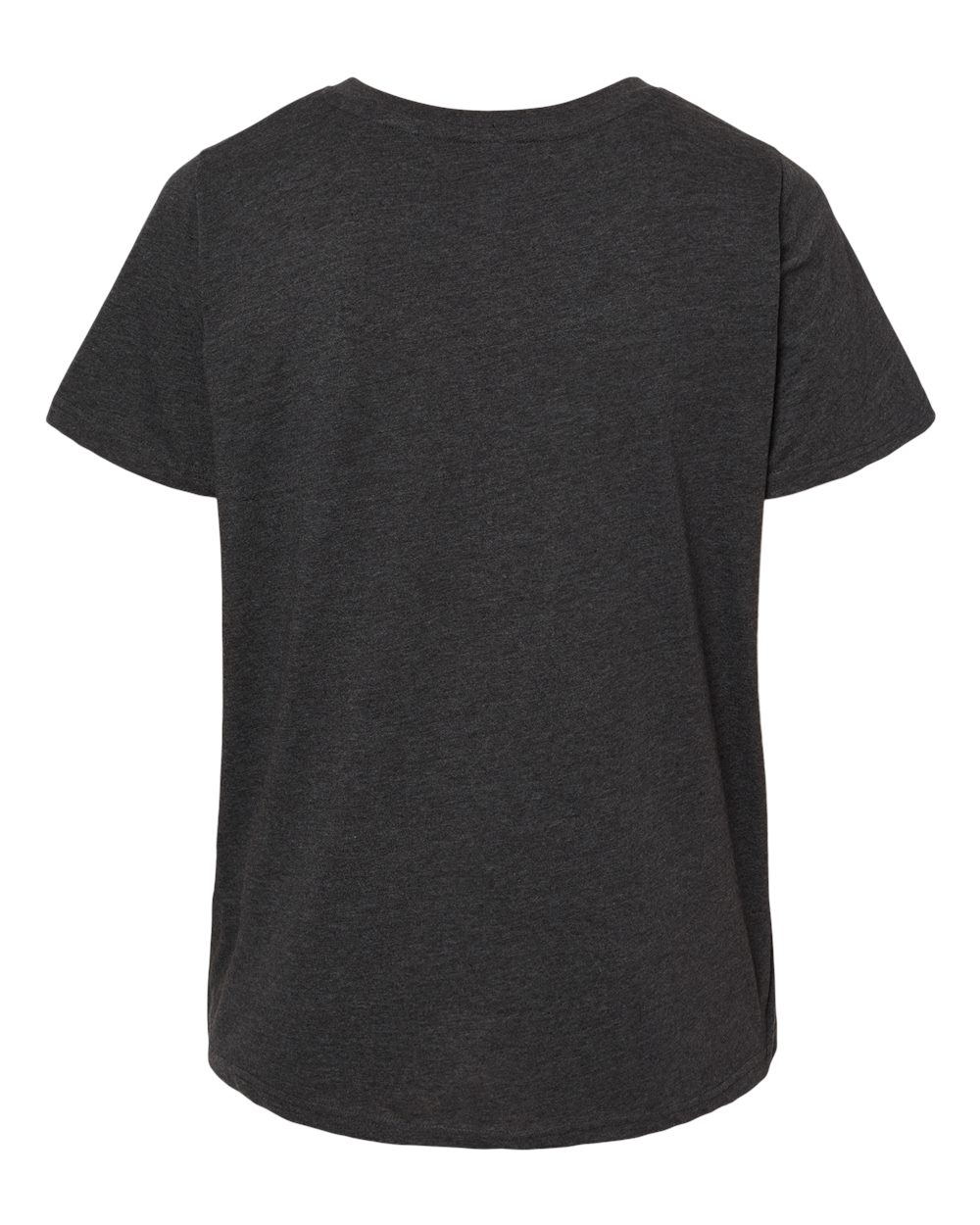 Front View of Vintage Smoke Curvy Collection Women's Fine Jersey V-Neck Tee - 3817