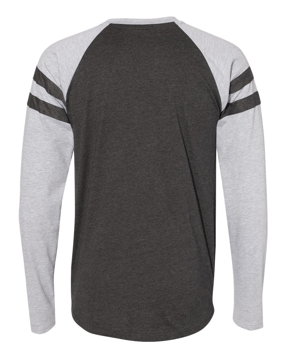 Front View of Vintage Smoke/ Vintage Heather Fine Jersey Mash Up Long Sleeve Tee - 6934