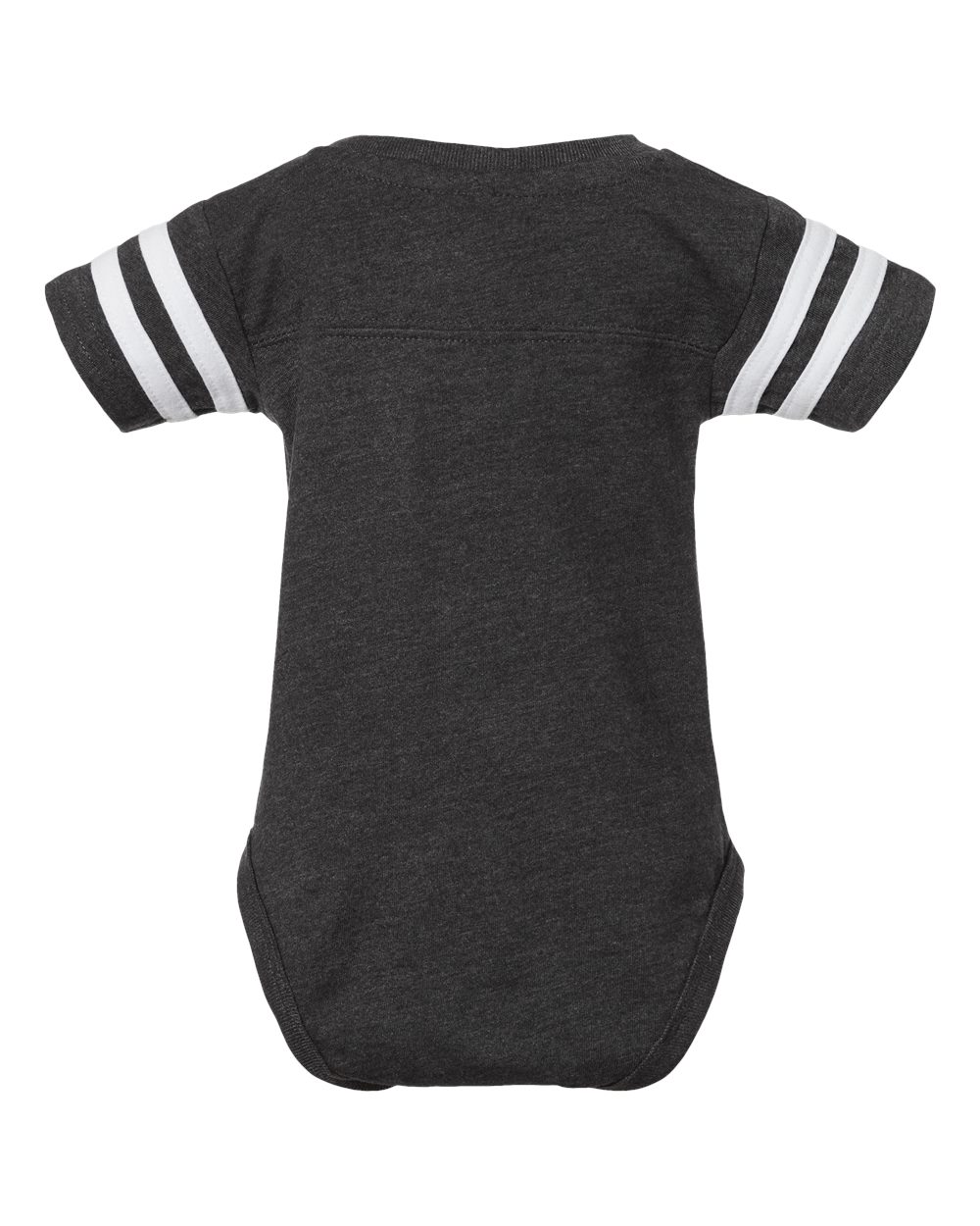 Front View of Vintage Smoke/ White Infant Football Fine Jersey Bodysuit - 4437