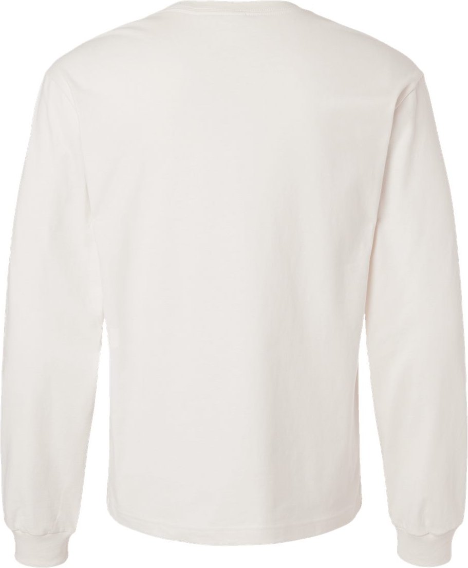 Front View of Vintage White 6 oz. Heavyweight Long Sleeve Tee - 3511