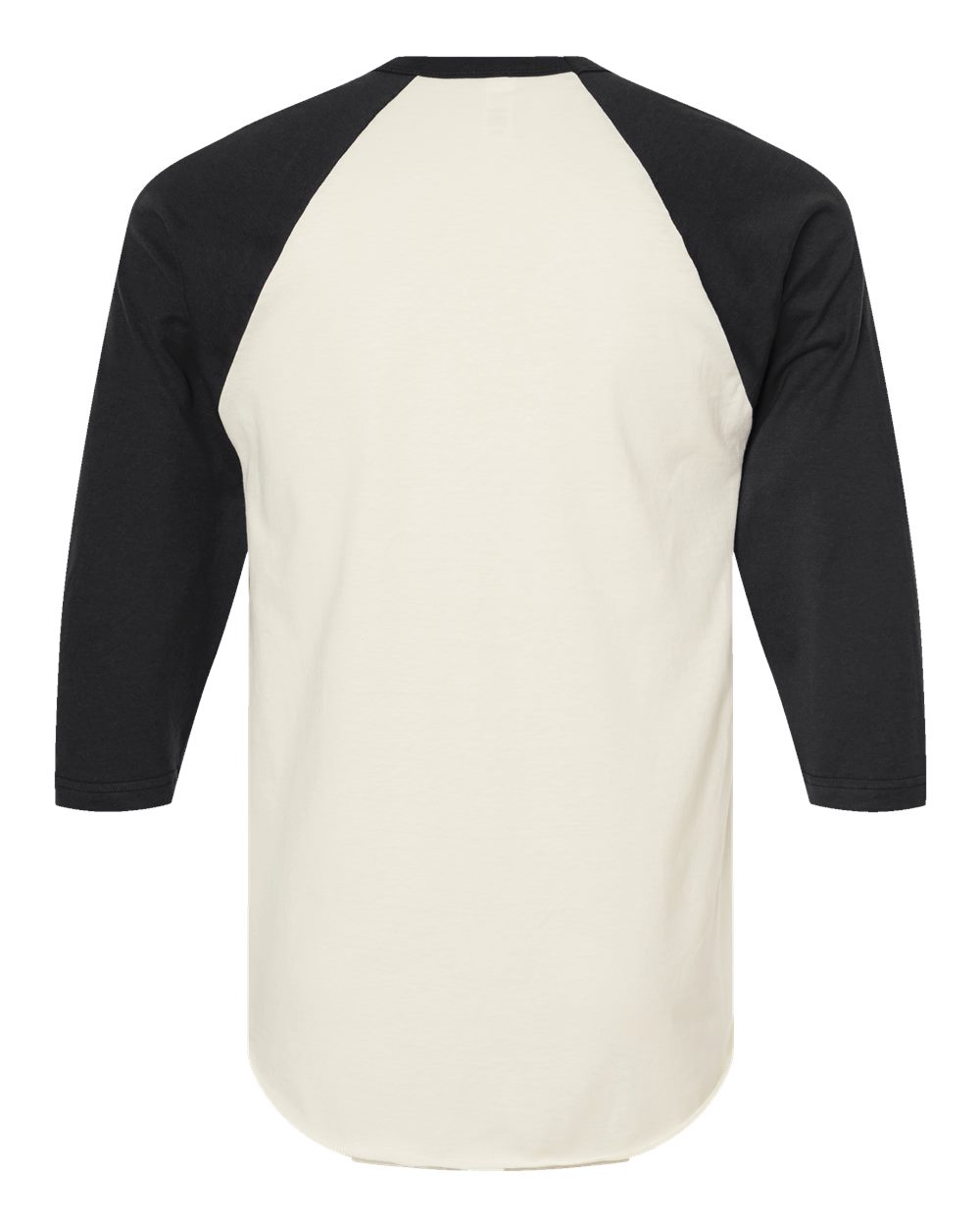 Front View of Vintage White/ Black Fine Jersey Raglan T-Shirt - 245