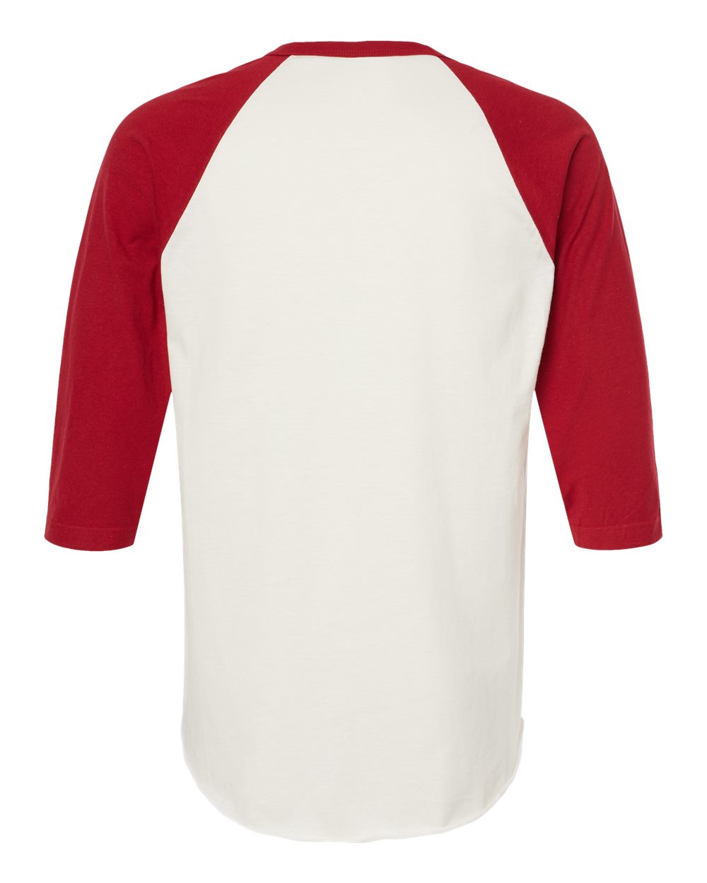 Front View of Vintage White/ Rio Red Fine Jersey Raglan T-Shirt - 245