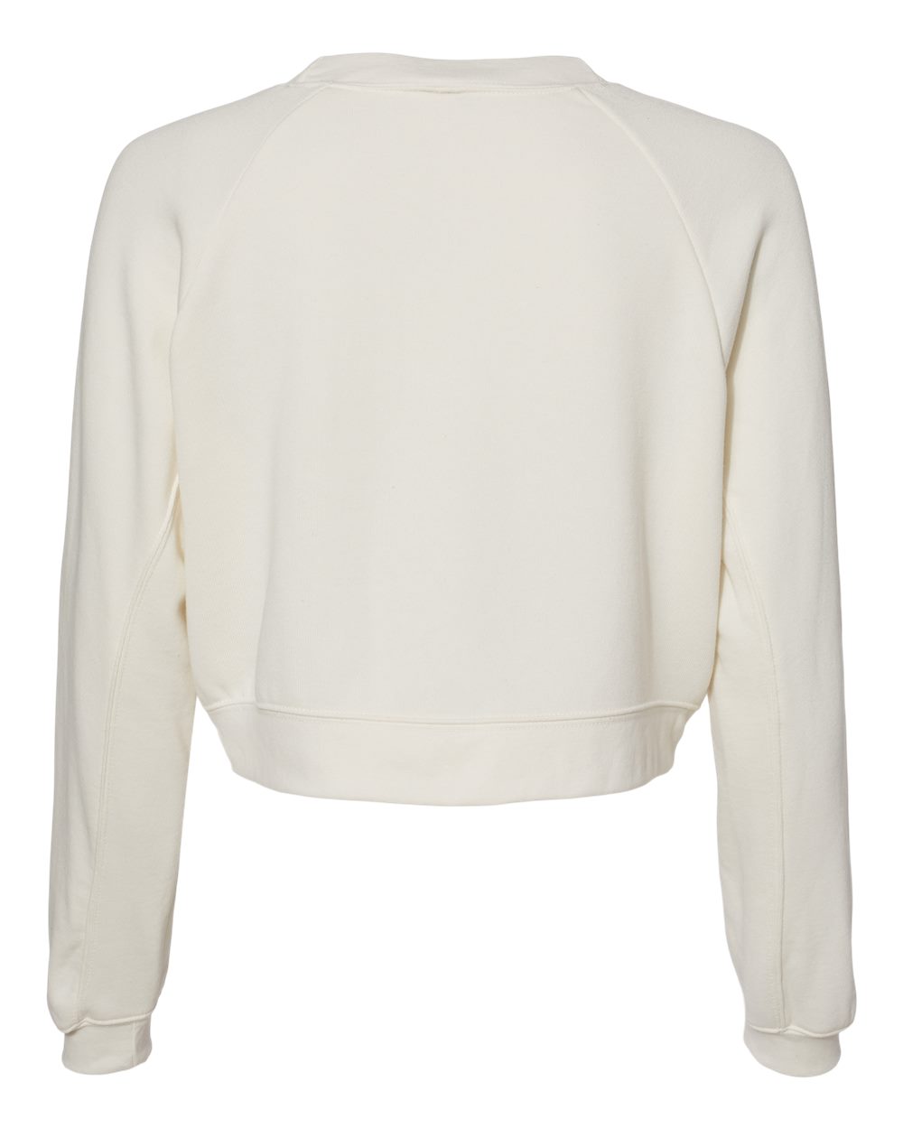 Front View of Vintage White Women's Raglan Pullover Fleece - 7505