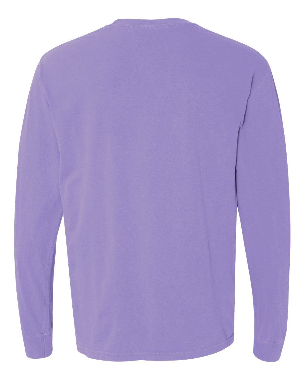 Front View of Violet Garment-Dyed Heavyweight Long Sleeve T-Shirt - 6014