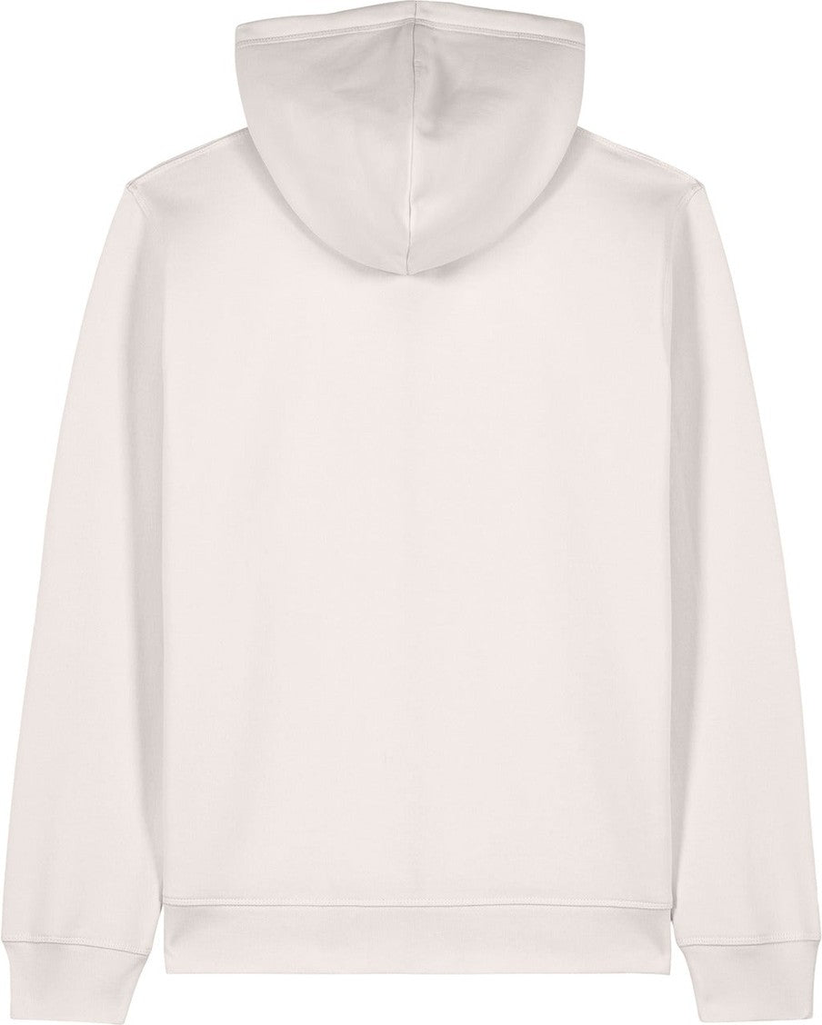 Front View of VtgWhite Stanley/Stella Unisex Mixer Full-Zip Hooded Sweatshirt SXU011