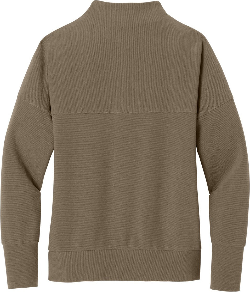 Front View of WarmTaupe Mercer+Mettle Women's Linear Texture 1/4-Zip MM3041