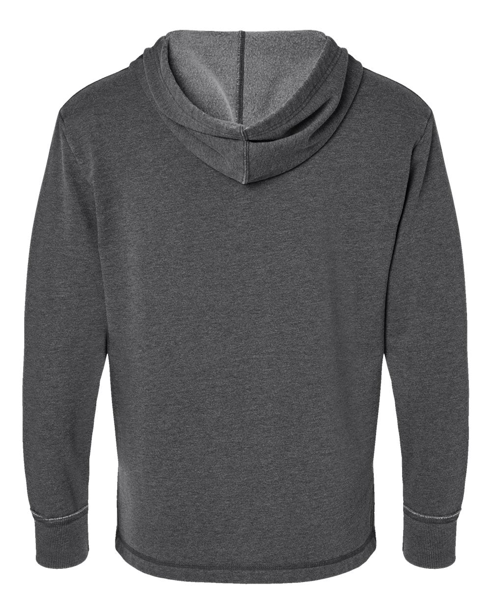 Front View of Washed Black Vintage Wash Fleece Hoodie - 6936