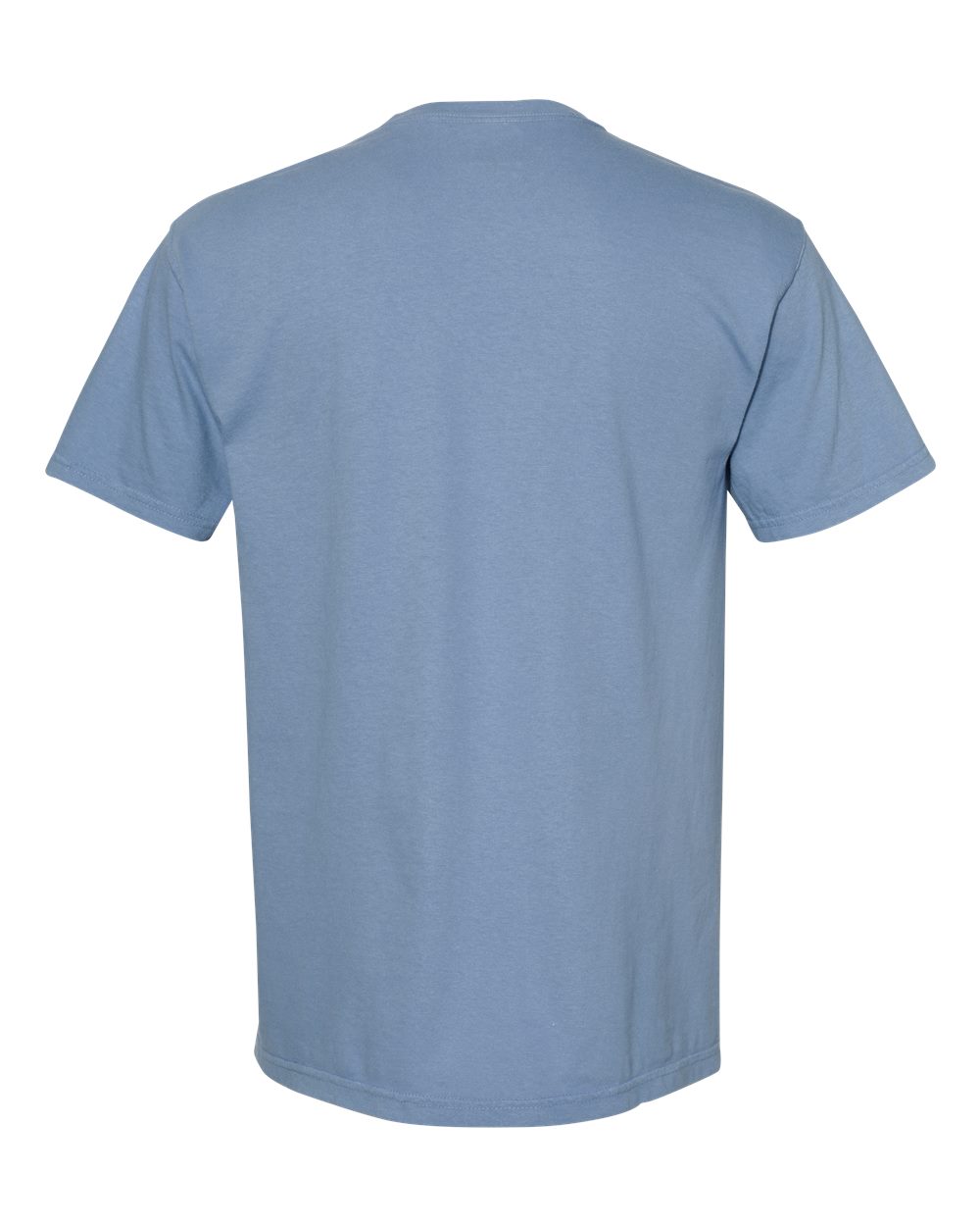 Front View of Washed Denim Garment-Dyed Heavyweight T-Shirt - 1717