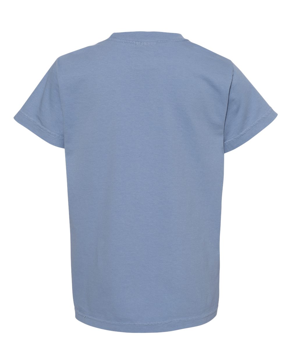 Front View of Washed Denim Garment-Dyed Youth Heavyweight T-Shirt - 9018
