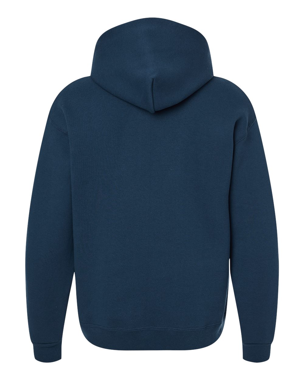 Front View of Washed Navy Rugged Hooded Sweatshirt - H12MR