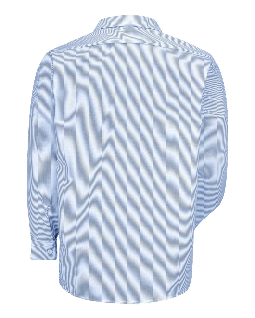 Front View of WB-Blue/ White Industrial Stripe Work Shirt - SL10