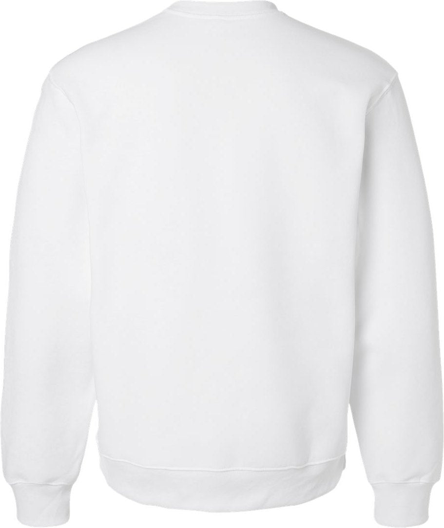 Rear View of White 10 oz. Heavyweight Sweatshirt - 4711