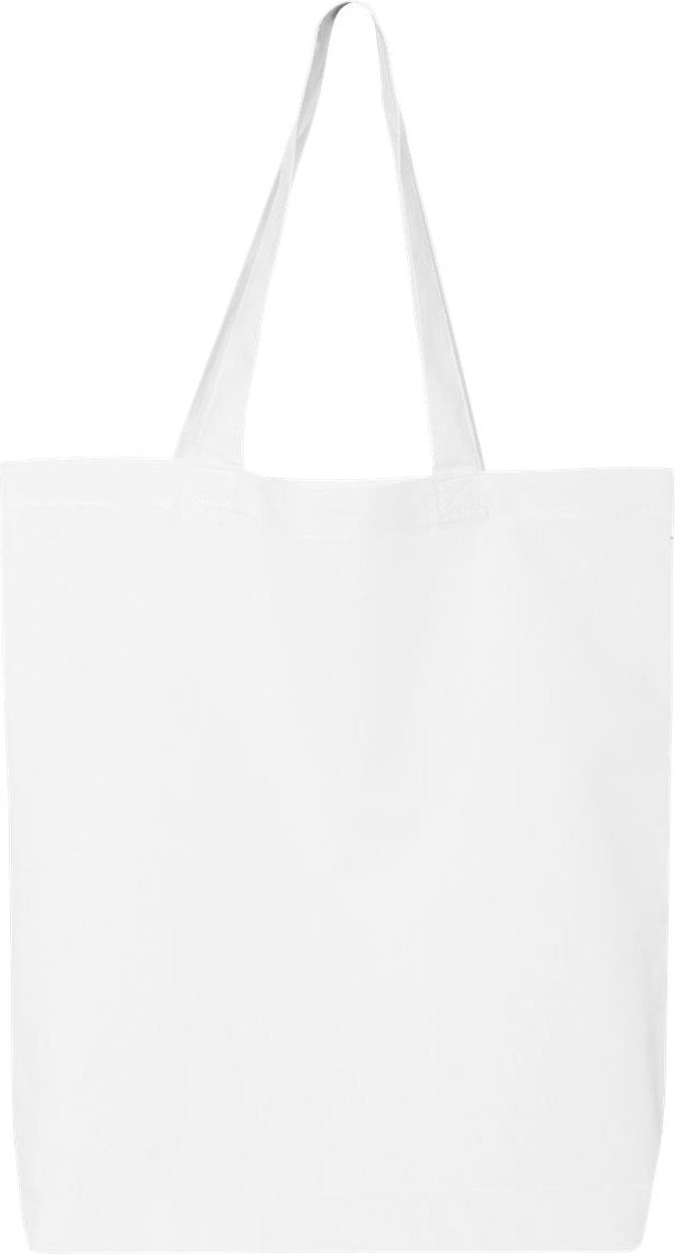 Front View of White 12L Economical Tote - QTBG
