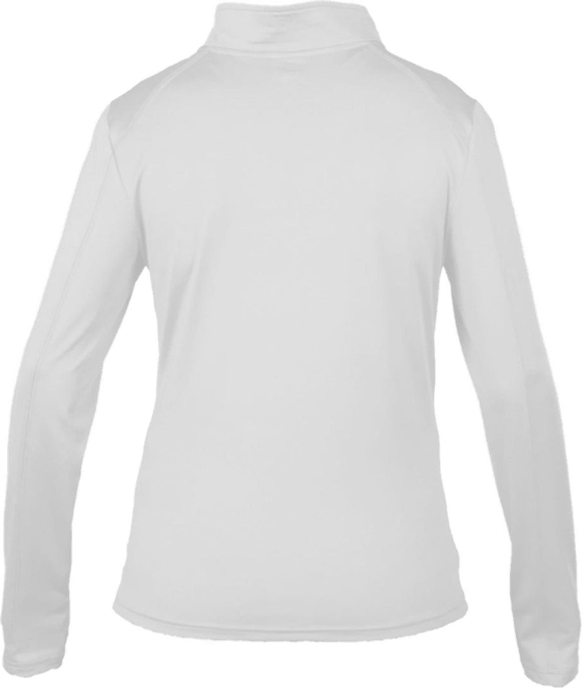Rear View of WHITE 1/4 ZIP LADIES' LIGHTWEIGHT PU