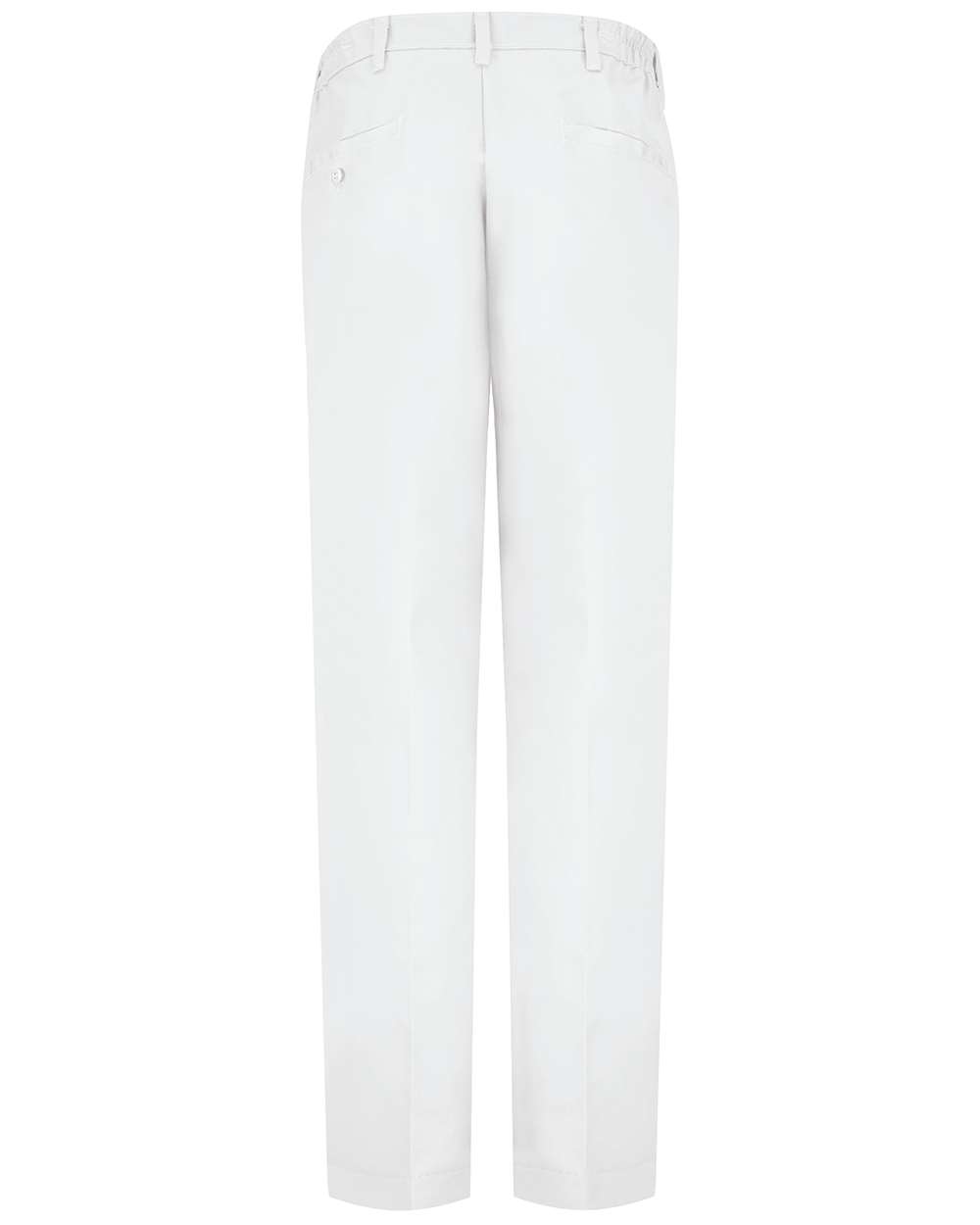 Front View of White - 36 Unhemmed Elastic Insert Work Pants - PT60