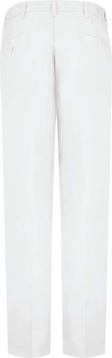 Front View of White - 37 Unhemmed Elastic Insert Work Pants - PT60