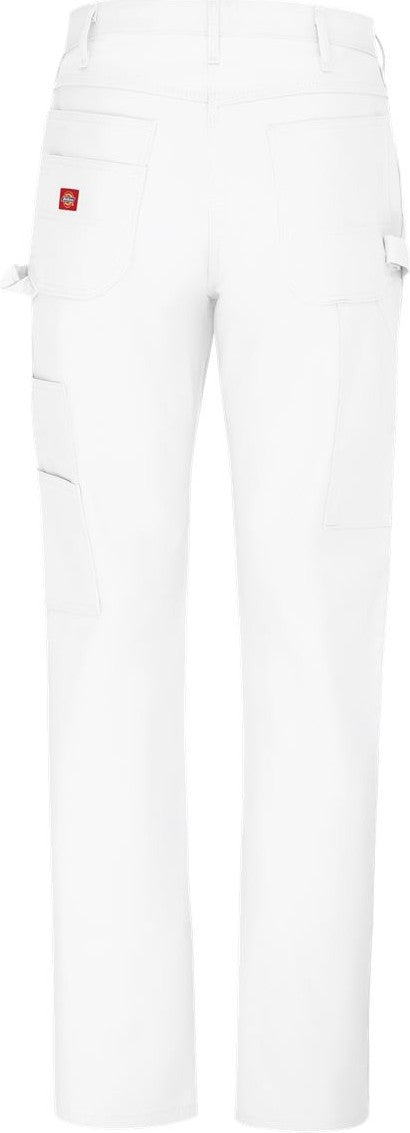 Front View of White - 37 Unhemmed Painter's Utility Pants - Extended Sizes - 2953EXT